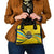 Rwanda Shoulder Handbag with Basketball League Court Hoop Yellow Wave Spirit