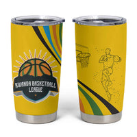 Rwanda Tumbler Cup with Basketball League Court Hoop Yellow Wave Spirit