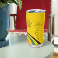 Rwanda Tumbler Cup with Basketball League Court Hoop Yellow Wave Spirit