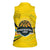 Rwanda Women Sleeveless Polo Shirt with Basketball League Court Hoop Yellow Wave Spirit