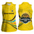 Rwanda Women Sleeveless Polo Shirt with Basketball League Court Hoop Yellow Wave Spirit