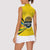 Rwanda Women Sleeveless Polo Shirt with Basketball League Court Hoop Yellow Wave Spirit
