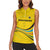 Rwanda Women Sleeveless Polo Shirt with Basketball League Court Hoop Yellow Wave Spirit