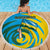Rwanda Beach Blanket with Imigongo Spiraling Flag Hand Wave Time Spirit