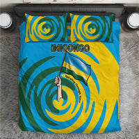 Rwanda Bedding Set with Imigongo Spiraling Flag Hand Wave Time Spirit