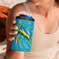 Rwanda 4 in 1 Can Cooler Tumbler with Imigongo Spiraling Flag Hand Wave Time Spirit