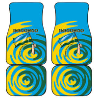 Rwanda Car Mats with Imigongo Spiraling Flag Hand Wave Time Spirit