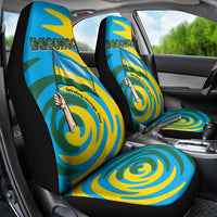 Rwanda Car Seat Cover with Imigongo Spiraling Flag Hand Wave Time Spirit