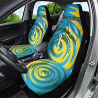 Rwanda Car Seat Cover with Imigongo Spiraling Flag Hand Wave Time Spirit