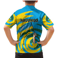 Rwanda Family Matching Mermaid Dress and Hawaiian Shirt with Imigongo Spiraling Flag Hand Wave Time Spirit