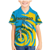 Rwanda Family Matching Mermaid Dress and Hawaiian Shirt with Imigongo Spiraling Flag Hand Wave Time Spirit