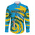 Rwanda Family Matching Off The Shoulder Long Sleeve Dress and Hawaiian Shirt with Imigongo Spiraling Flag Hand Wave Time Spirit