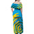 Rwanda Family Matching Off Shoulder Maxi Dress and Hawaiian Shirt with Imigongo Spiraling Flag Hand Wave Time Spirit