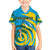 Rwanda Family Matching Off Shoulder Maxi Dress and Hawaiian Shirt with Imigongo Spiraling Flag Hand Wave Time Spirit