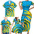 Rwanda Family Matching Short Sleeve Bodycon Dress and Hawaiian Shirt with Imigongo Spiraling Flag Hand Wave Time Spirit