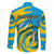 Rwanda Family Matching Short Sleeve Bodycon Dress and Hawaiian Shirt with Imigongo Spiraling Flag Hand Wave Time Spirit