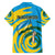 Rwanda Family Matching Summer Maxi Dress and Hawaiian Shirt with Imigongo Spiraling Flag Hand Wave Time Spirit