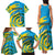 Rwanda Family Matching Tank Maxi Dress and Hawaiian Shirt with Imigongo Spiraling Flag Hand Wave Time Spirit