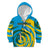 Rwanda Kid Hoodie with Imigongo Spiraling Flag Hand Wave Time Spirit