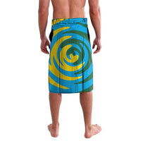 Rwanda Lavalava with Imigongo Spiraling Flag Hand Wave Time Spirit