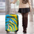 Rwanda Luggage Cover with Imigongo Spiraling Flag Hand Wave Time Spirit