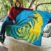 Rwanda Quilt with Imigongo Spiraling Flag Hand Wave Time Spirit