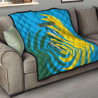 Rwanda Quilt with Imigongo Spiraling Flag Hand Wave Time Spirit
