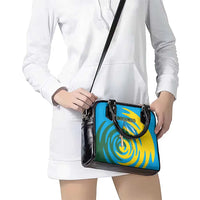 Rwanda Shoulder Handbag with Imigongo Spiraling Flag Hand Wave Time Spirit