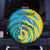 Rwanda Spare Tire Cover with Imigongo Spiraling Flag Hand Wave Time Spirit