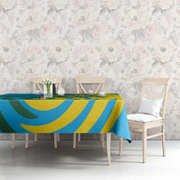 Rwanda Tablecloth with Imigongo Spiraling Flag Hand Wave Time Spirit