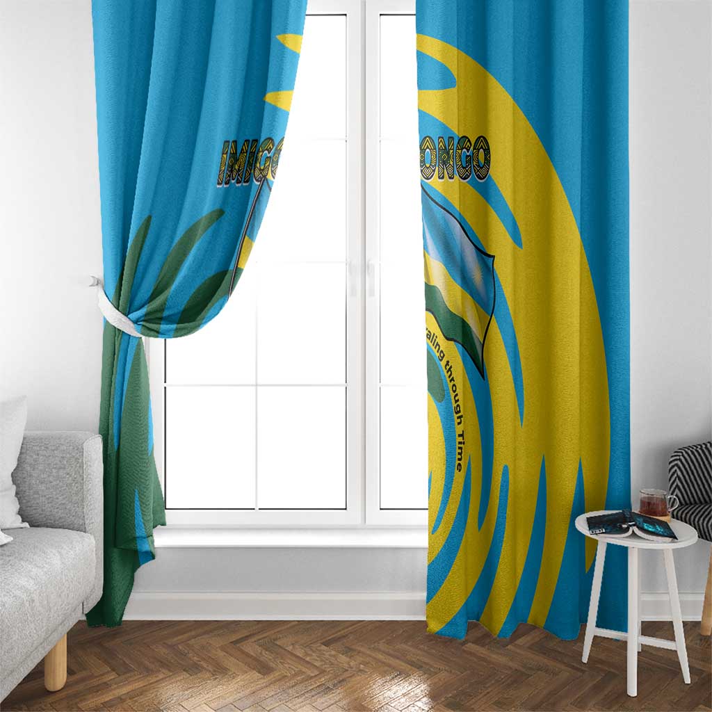 Rwanda Window Curtain with Imigongo Spiraling Flag Hand Wave Time Spirit