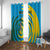 Rwanda Window Curtain with Imigongo Spiraling Flag Hand Wave Time Spirit