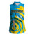 Rwanda Women Sleeveless Polo Shirt with Imigongo Spiraling Flag Hand Wave Time Spirit
