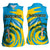 Rwanda Women Sleeveless Polo Shirt with Imigongo Spiraling Flag Hand Wave Time Spirit