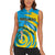 Rwanda Women Sleeveless Polo Shirt with Imigongo Spiraling Flag Hand Wave Time Spirit