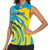 Rwanda Women Sleeveless Polo Shirt with Imigongo Spiraling Flag Hand Wave Time Spirit
