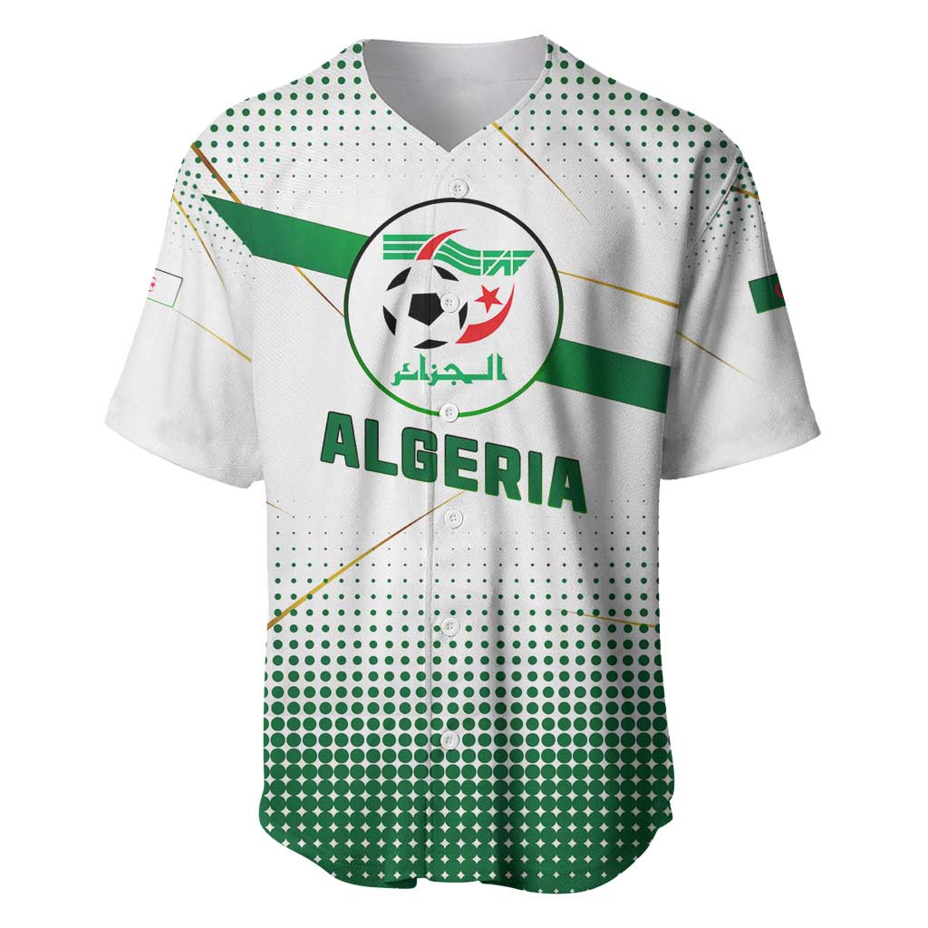 Algeria Soccer Baseball Jersey with Desert Warriors Text and National Flag Design