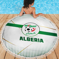 Algeria Soccer Beach Blanket with Desert Warriors Text and National Flag Design