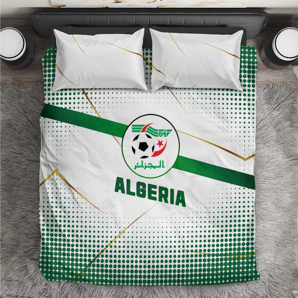 Algeria Soccer Bedding Set with Desert Warriors Text and National Flag Design