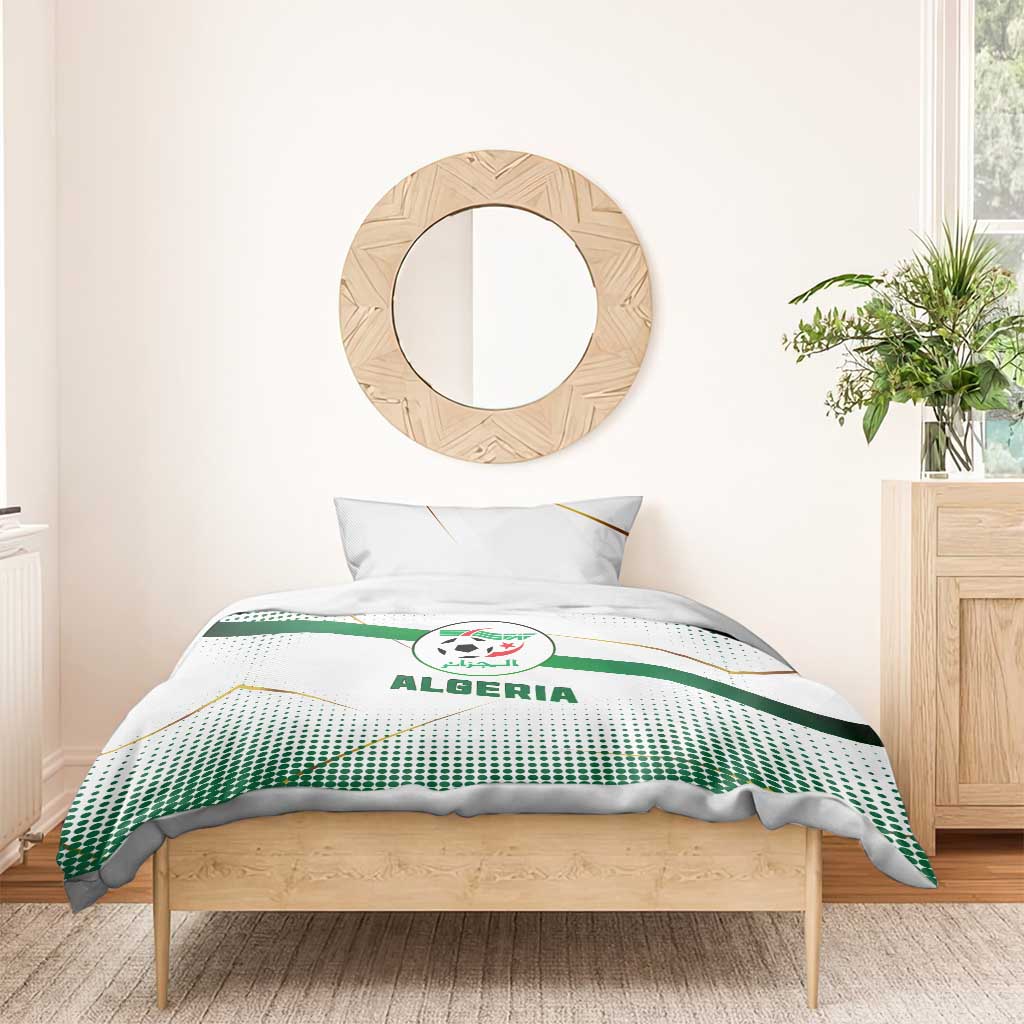 Algeria Soccer Bedding Set with Desert Warriors Text and National Flag Design