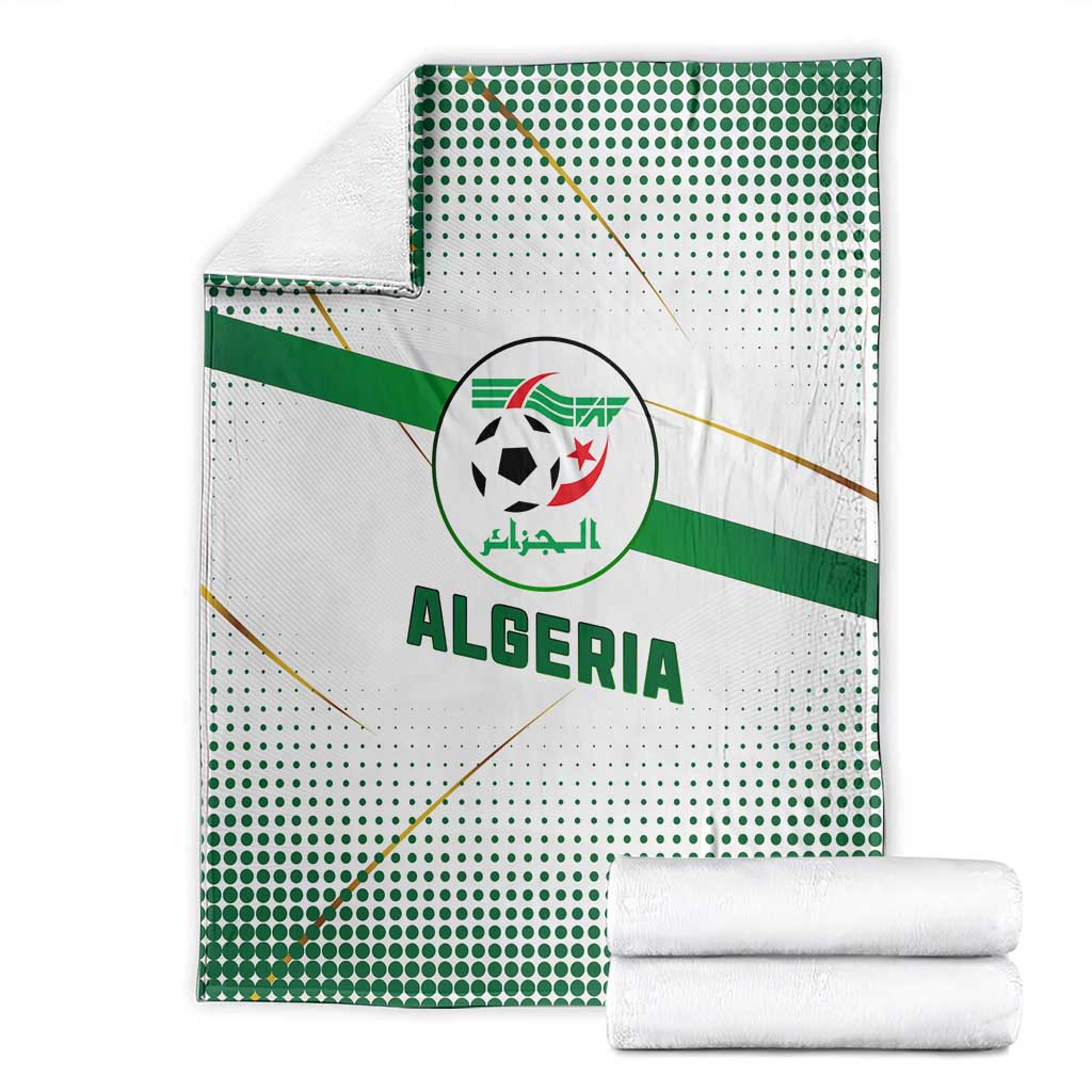 Algeria Soccer Blanket with Desert Warriors Text and National Flag Design