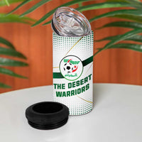 Algeria Soccer 4 in 1 Can Cooler Tumbler with Desert Warriors Text and National Flag Design