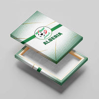 Algeria Soccer Canvas Wall Art with Desert Warriors Text and National Flag Design