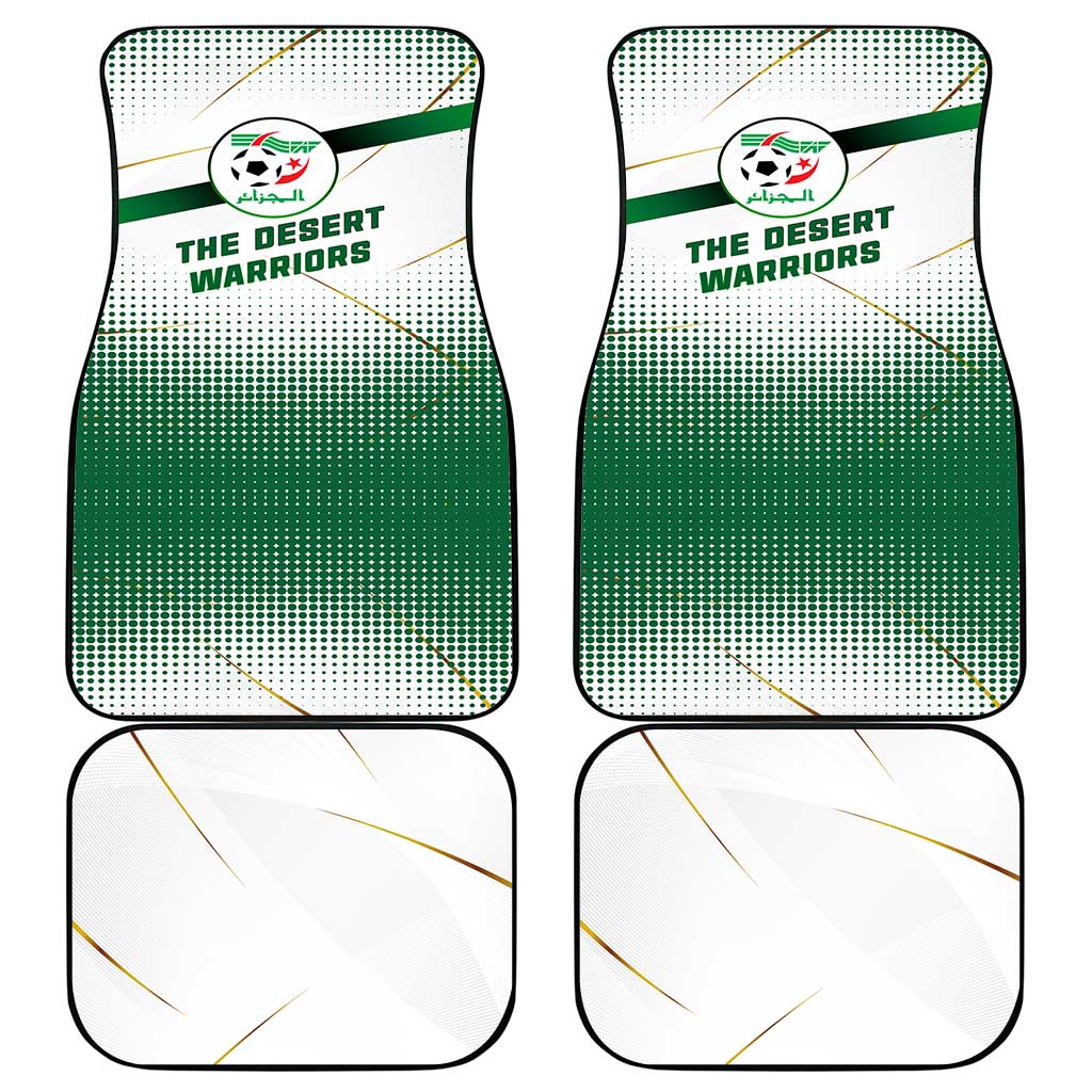 Algeria Soccer Car Mats with Desert Warriors Text and National Flag Design