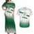 Algeria Soccer Couples Matching Off Shoulder Maxi Dress and Hawaiian Shirt with Desert Warriors Text and National Flag Design