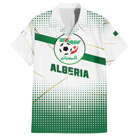 Algeria Soccer Family Matching Long Sleeve Bodycon Dress and Hawaiian Shirt with Desert Warriors Text and National Flag Design