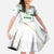 Algeria Soccer Family Matching Off The Shoulder Long Sleeve Dress and Hawaiian Shirt with Desert Warriors Text and National Flag Design