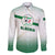 Algeria Soccer Family Matching Off The Shoulder Long Sleeve Dress and Hawaiian Shirt with Desert Warriors Text and National Flag Design