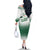 Algeria Soccer Family Matching Off The Shoulder Long Sleeve Dress and Hawaiian Shirt with Desert Warriors Text and National Flag Design