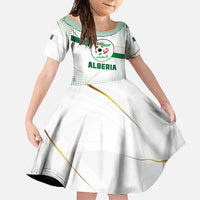 Algeria Soccer Family Matching Off Shoulder Maxi Dress and Hawaiian Shirt with Desert Warriors Text and National Flag Design